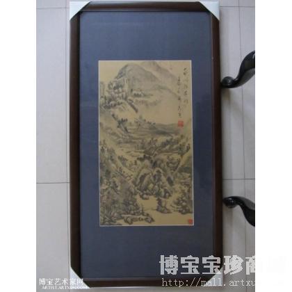 秋岭障远图 山水画 李海彦作品 类别: 国画山水作品